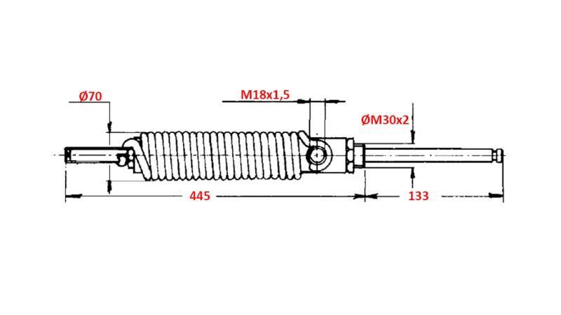 ENKELVERKANDE HYDRAULISK CYLINDER FÖR ÖPPNING AV TANKLOCK 4''