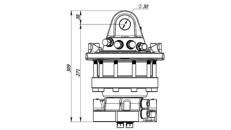 HIDRAULINIS ROTATORIUS 5500/3250 KG SU FLANŠU