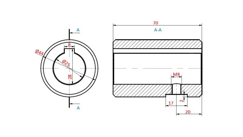 RIDUTTORE PER IDROMOTORE MP-MR 25x70x10