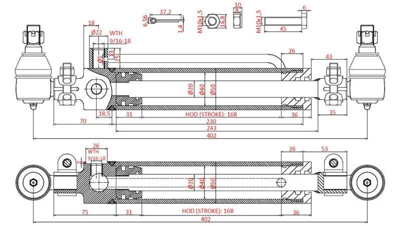 HYDRAULICZNY CYLINDER KIEROWNICZY Cs Koparka