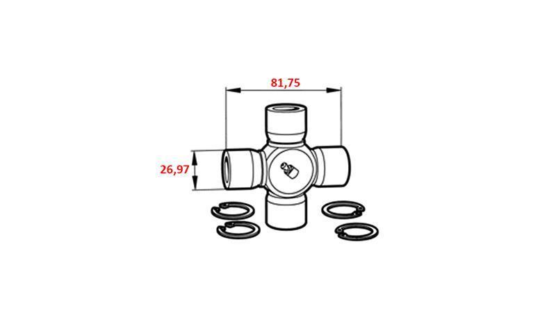 KERESZT F-26,97X81,75 AZ ECO KARDÁNHOZ 910mm 30-75LE ÉS 890mm 30-75LE