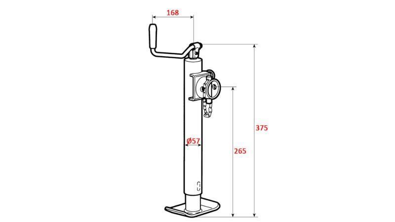 THREAD SUPPORT LEG WITH TUBE CONNECTION 1300 kg