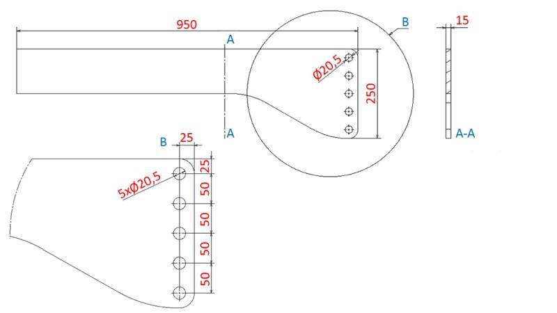 UNIVERZÁLIS (950mm) TRAKTOR FRONT HIDRAULIKA KAPCSOLÓ KAROK 1500kg