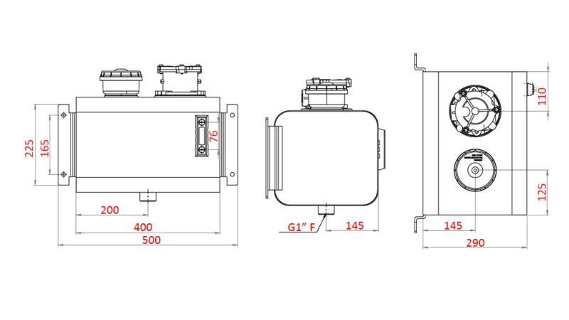 METALLTANK TOP 20 Lit 265x290x400mm