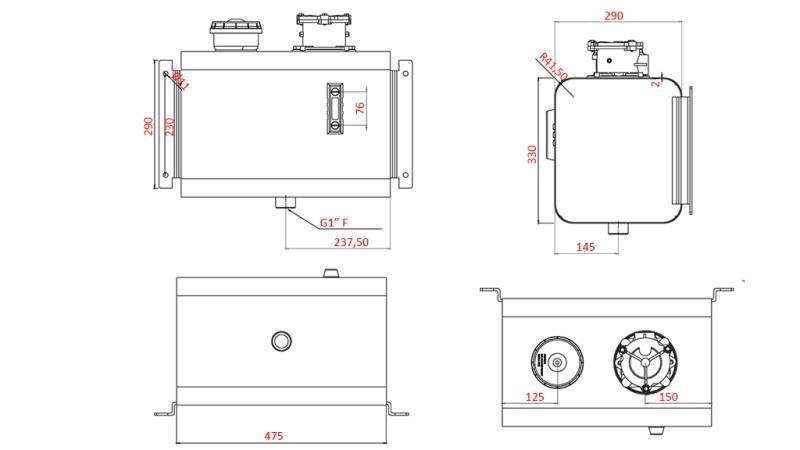 METAL OIL TANK TOP 40 Lit 320x290x475mm