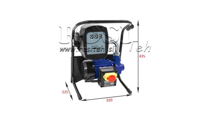 BOMBA DE COMBUSTIBLE DIÉSEL 600W 40 l/min CON MEDIDOR Y PISTOLA DE DISPENSACIÓN