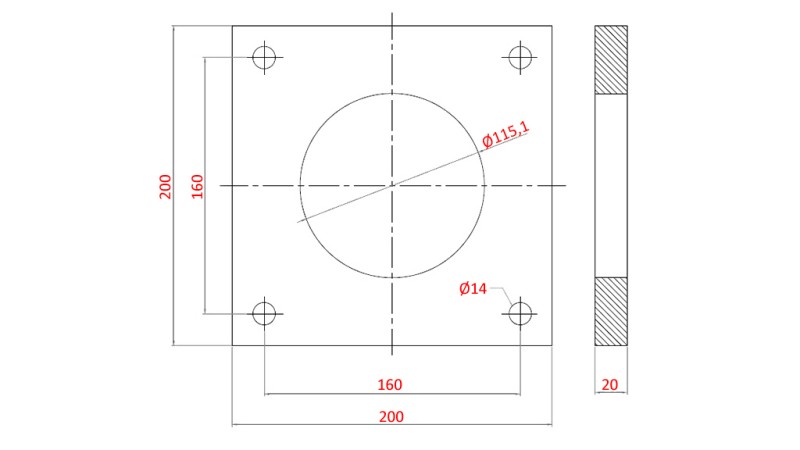 FLENS VOOR CYLINDER AL.100