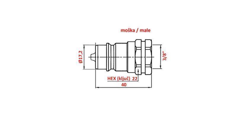 TRAKTOR GYORS KAPCSOLÓ FÉRFI 3/8