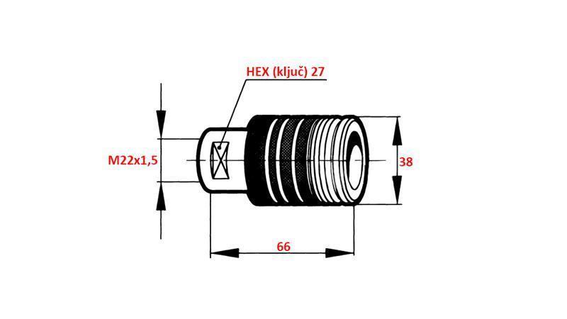 SZYBKOZŁĄCZE TRAKTORA ŻEŃSKIE PUSH - PULL M22x1.5