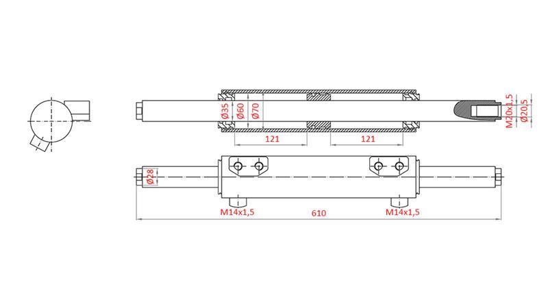 CYLINDER KIEROWANIA HYDRAULICZNEGO MF 3429989M91