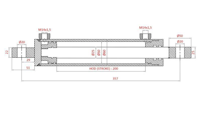 HYDRAULIC POWER STEERING CYLINDER SAME OEM-264.6342.4/11