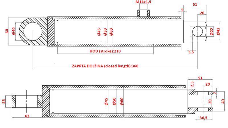 HIDRAULIKUS KORMÁNY HENGER SAME OEM-9123.330.4,9104.330.4