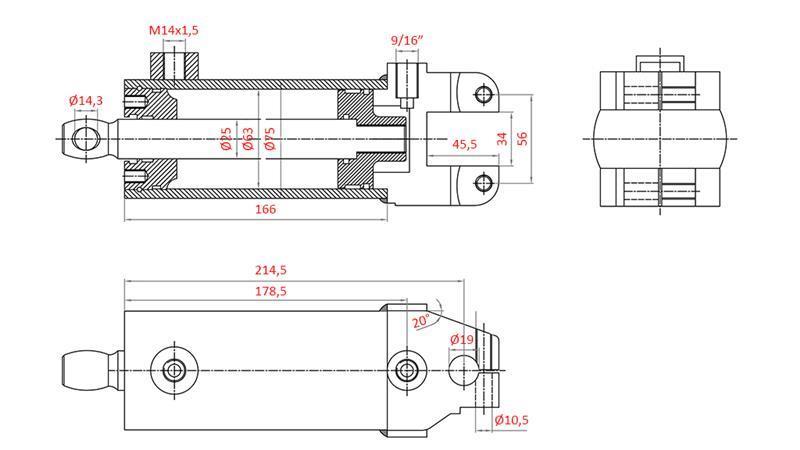 HIDRAULIKUS KORMÁNY HENGER MASSEY FERGUSON  OEM-1605121M91, 1605121M92 532193M91, 3773711M91