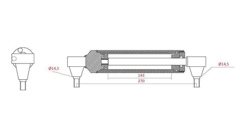 HYDRAULISK STYRNINGSCYLINDER MASSEY FERGUSON OEM-3401241M91, 0011404U91, 168009M92, 183179M91, 185