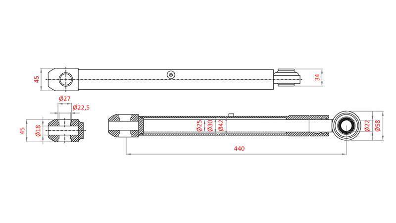 HYDRAULIKLENKUNG ZYLINDER MASSEY FERGUSON  OEM-1748456M92, 3773710M91