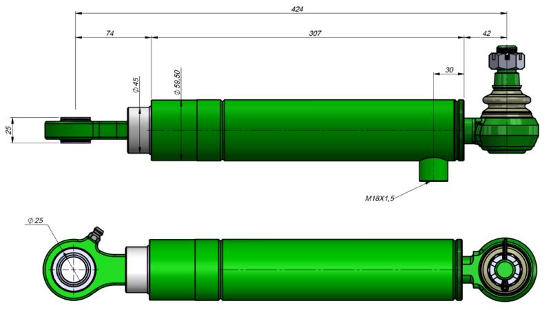 HYDRAULICKÝ ŘÍDÍCÍ CYLINDR JOHN DEERE