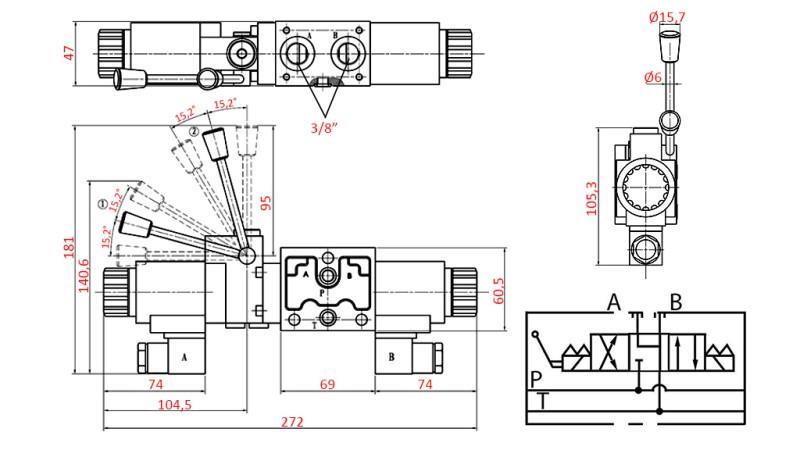 IDRAULICO MANUALE E VALVOLA ELETTROMAGNETICA YEAT-ASSEMBLATO 12V N6