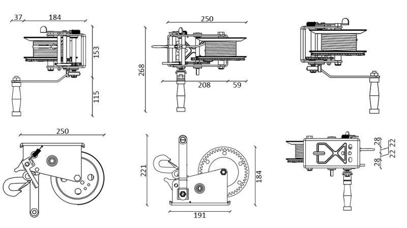 HANDWINDE DWK 35 V - 1588 kg - SYNTETISCHER GÜRTEL