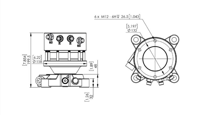 14045 - HYDRAULIC ROTATOR CR300 - 3000/1500 DOUBLE FLANGE