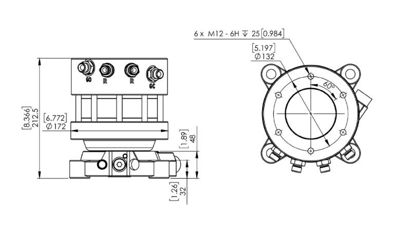 14046 - HYDRAULIC ROTATOR CR400 - 4500/2500 DOUBLE FLANGE