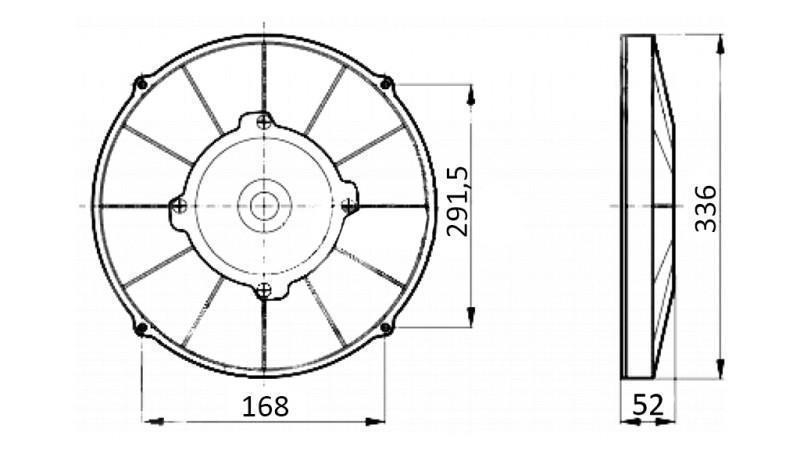 AXIAL LÜFTER - VENTILATOR 305 mm - ZULEITEND 12V