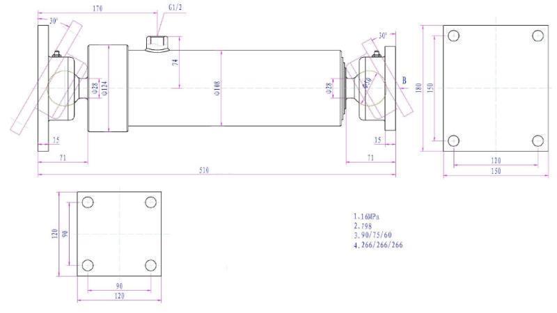 TELESKOPSKI CILINDAR 3 STUPNJA 805mm K3B-7T