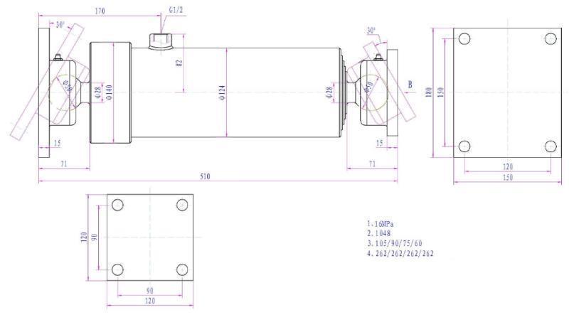 KIPPZYLINDER 4 STUFEN  1050mm K4B-10T