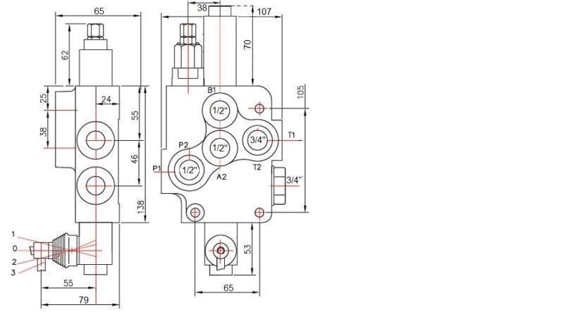 HYDRAULISK VENTIL 1xP80 FLYTENDE