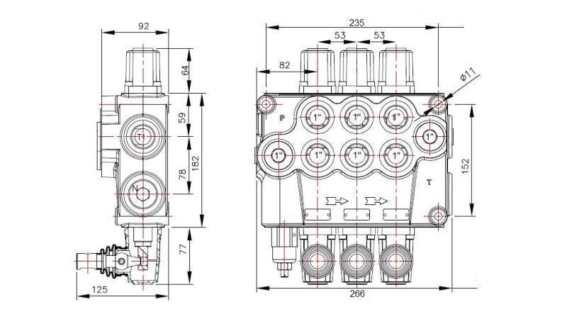 HIDRAULIKUS VEZÉRLŐTÖMB 3xP120