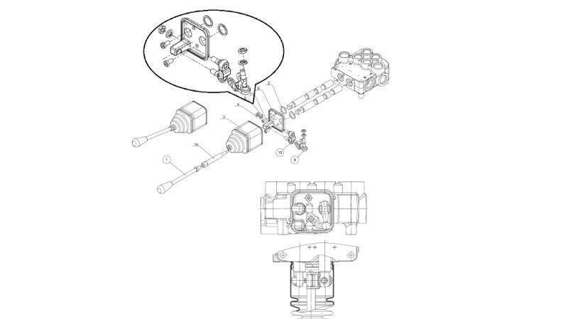 HYDRAULIKVENTIL 3xP40 + JOYSTICK