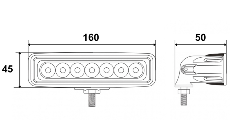 LED ARBETSBEG LIGHT - LYS 6 LED 18W 12V-24V