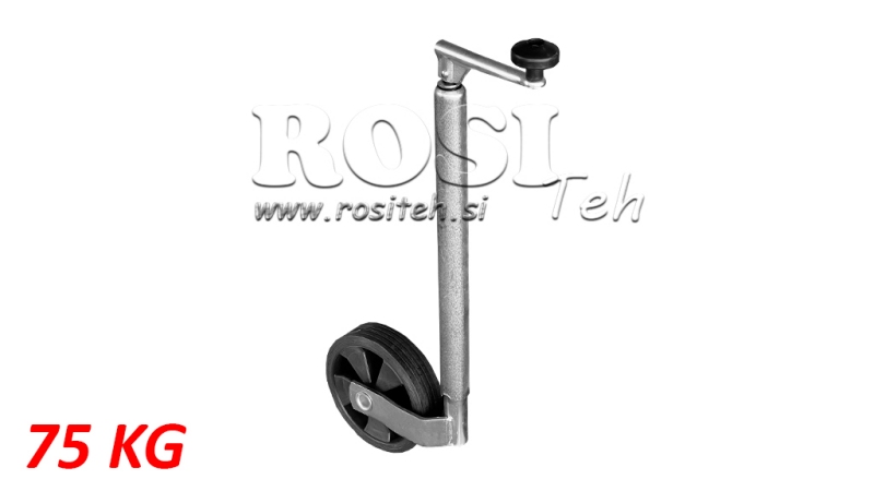 NOGA WSPORCZA GWINTOWANA Z KOŁEM DO PRZYCZEP 190MM 75KG