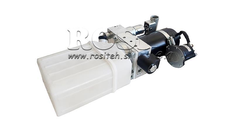 AGREGADO HIDRÁULICO MINI 24V DC - 0.8kW = 0.5cc - 1.5 lit - unidade monofásica (PVC) com bomba manual