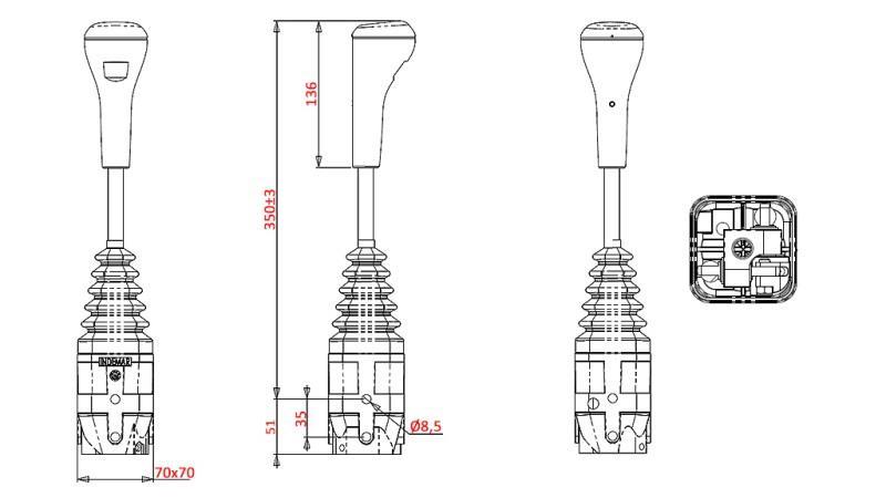 JOYSTICK INDEMAR FORK LIFT - BEZ POGAS