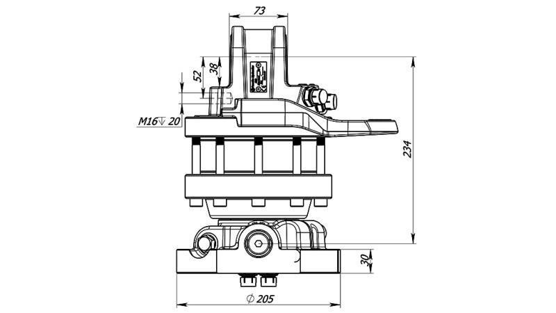 HIDRAULINIS ROTATORIUS 5500/3250 KG SU FLANŠU