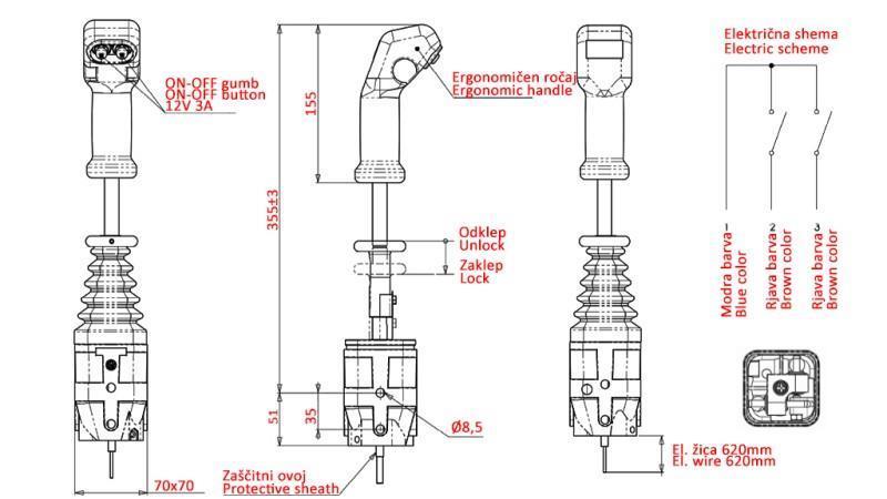 JOYSTICK INDEMAR ZA PLETENICO VILICE - 2x TIPKA
