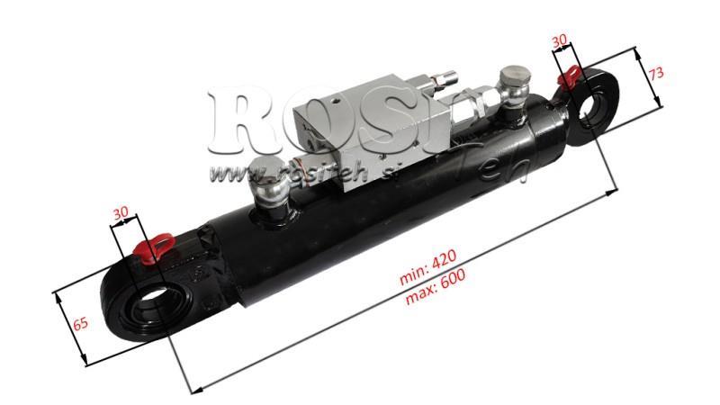 HYDRAULISCHER ZYLINDER 60/40-180 MIT DREHVENTIL - PFLUG FÜR BODEN