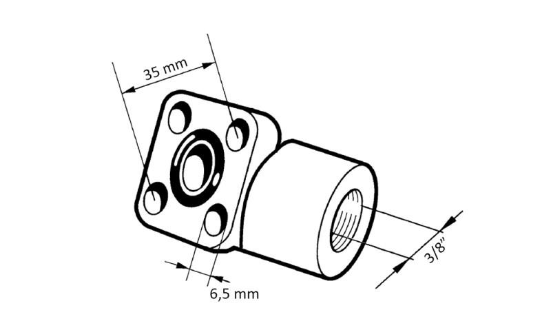 BUISVERBINDING 3/8 - RECHTE FLENS BOSCH fi 35