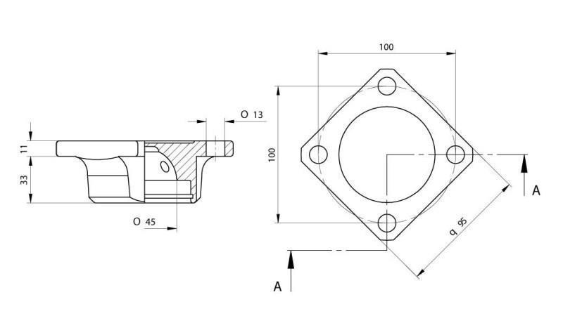 GÖMB fi 45 FLANGÉVAL