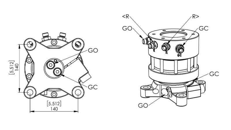 14046 - HYDRAULIC ROTATOR CR400 - 4500/2500 DOUBLE FLANGE