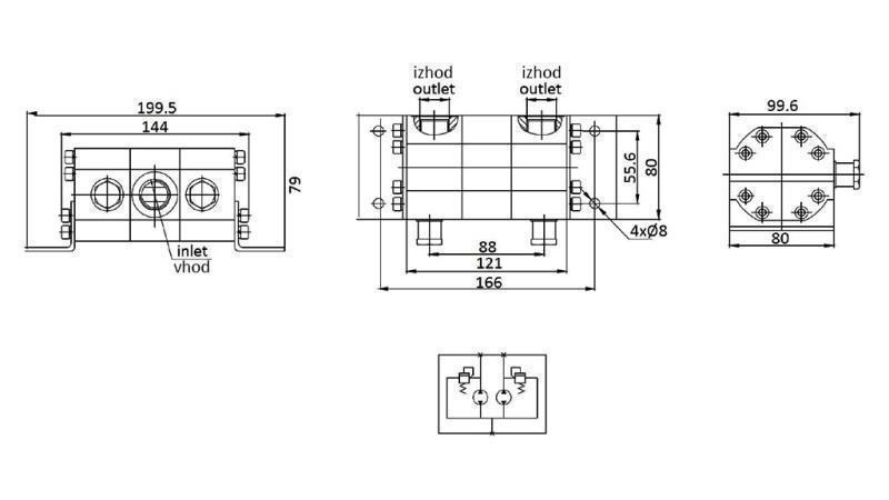HYDRAULIC GEAR PUMP FLOW 2/1 (6.4-13.2lit - max.240bar) 3.1cc/SEG