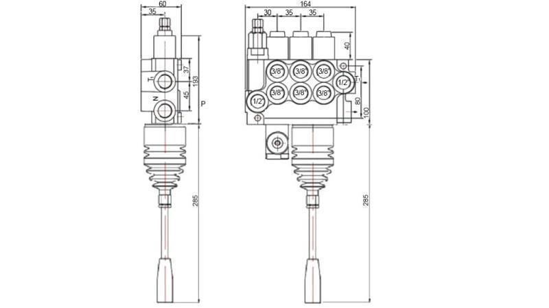 SOUPAPE HYD. 3xP40 JOYSTICK