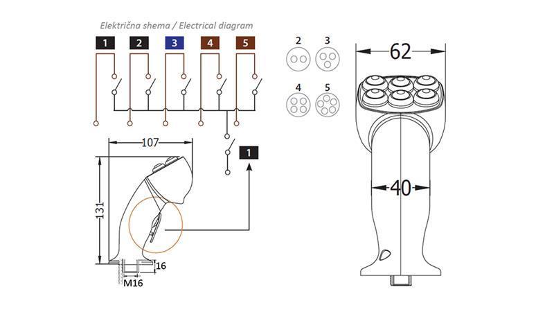 DALJINSKA ROČICA ROSI JOYSTICK - 2 TIPKI   TIPKA