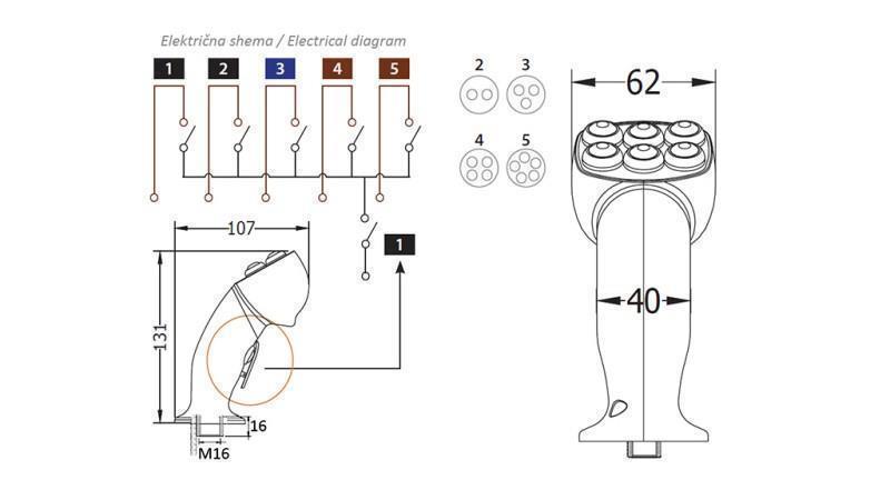 PÁČKA NA DIAĽKOVÉ OVLÁDANIE ROSI JOYSTICK - 4 TLAČIDLÁ + TLAČIDLO