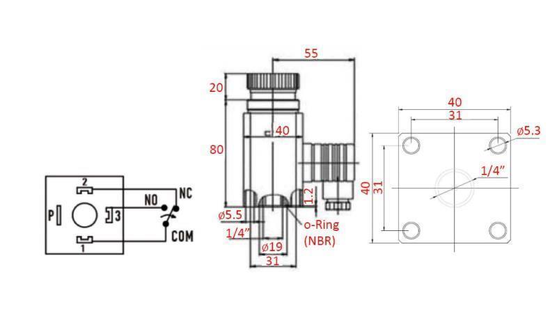 HIDRAULIKUS NYOMÁS KAPCSOLÓ K57 30-300 BAR (MAX.500BAR)