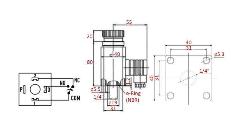 PRESSOSTATO IDRAULICO K55 20-200 BAR (MAX.400BAR)