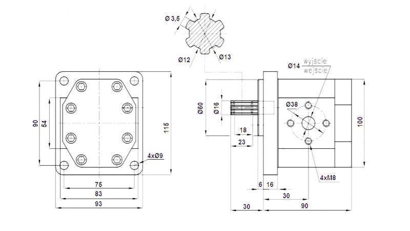 HIDRAULIKUS SZIVATTYÚ NSZ 10 - 6 BORDA 10 CC BAL