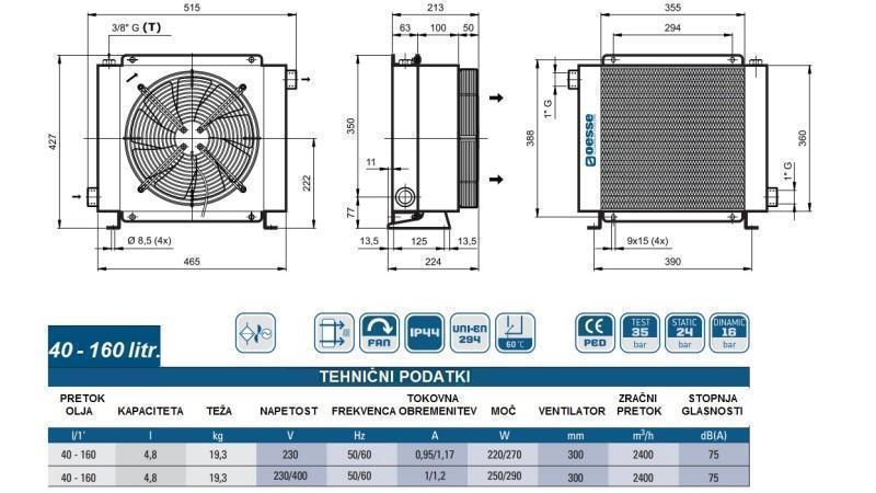 CHLADIČ OLEJA AC 230V HY03801 40-160 LIT