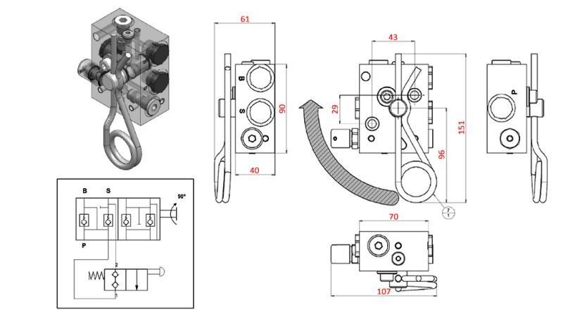 HYDRAULIC BRAKE VALVE FOR TRAILER TS 04.726.A