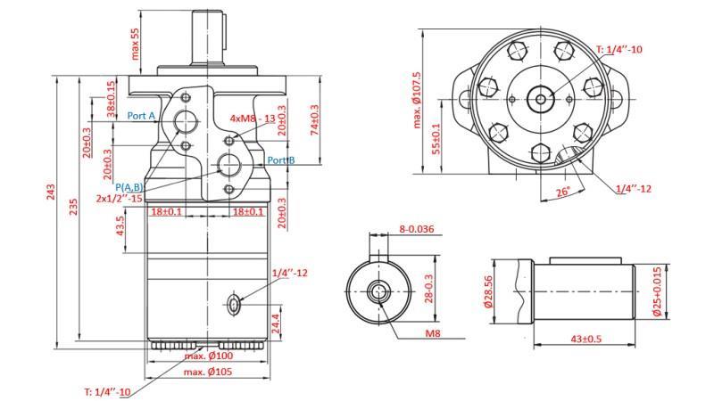 HYDROMOTOR B/MR 250 - MIT BREMSE